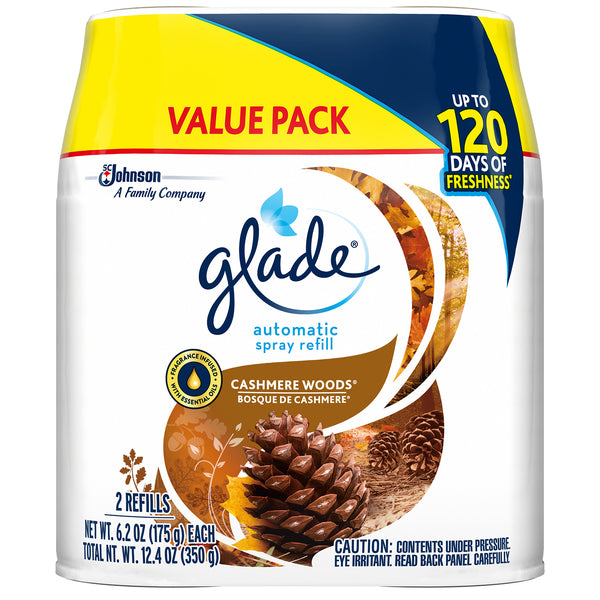 Glade Automatic Spray Refill Cashmere Woods 2 Pieces - 3 Pack