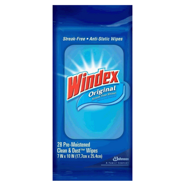 Windex Flat Pack Glass & Surface Wipes , 28-Count, Pack of 6