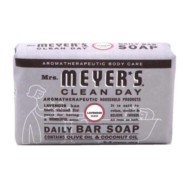 Mrs. Meyer's Bar Soap Lavender 5.3 oz, 150 g - 12 Pack