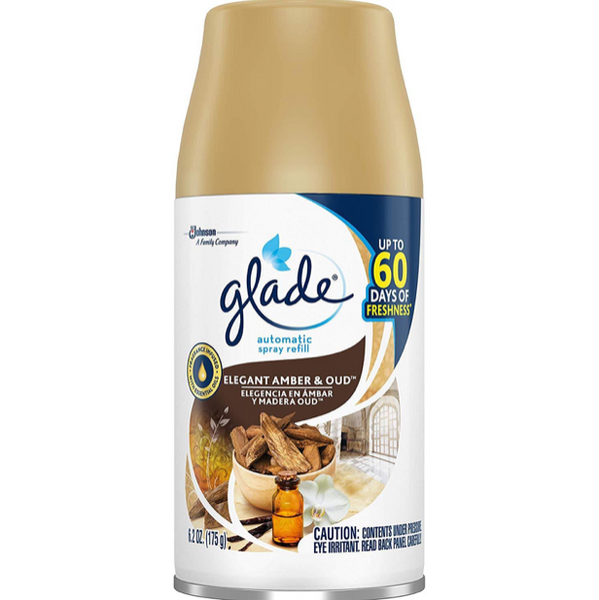 Glade Automatic Spray Refill Elegant Amber & Oud, 6.2 oz, Pack of 6