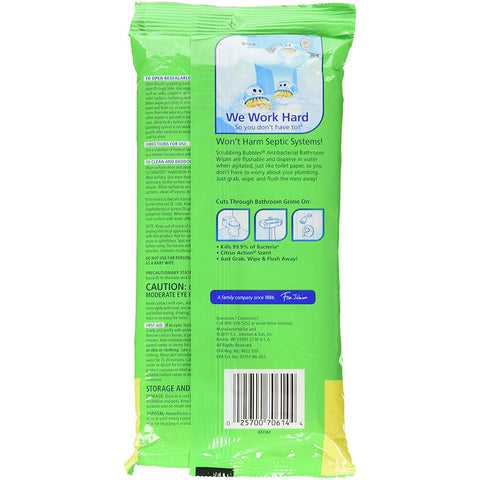 Scrubbing Bubbles Antibacterial Bathroom Flushable Wipes 28 Pieces - 6 Pack