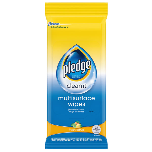 Pledge Multisurface Wipes Fresh Citrus 25 Pieces - 5 Pack