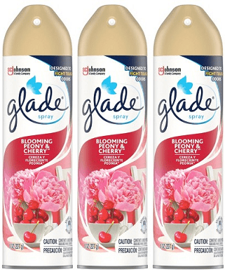 Glade Air Freshener Spray Blooming Peony & Cherry, 8 oz, 3 Pack