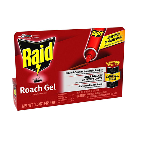 SC Johnson Raid Roach Gel, Defense System to Control Bugs, 1.5 OZ (Pack of 4)