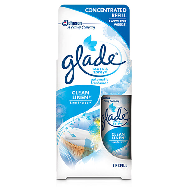 Glade Sense & Spray Automatic Freshener Refill Clean Linen O.43 Oz One Pack