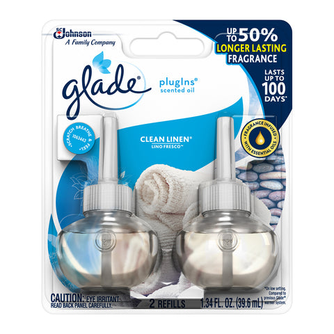Glade Clean Linen PlugIns Scented Oil Refills 2 Pieces - 2 Pack