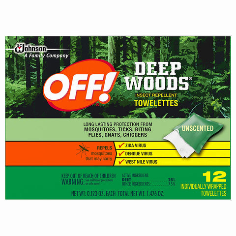 OFF! Deep Woods Towelettes 12 Pieces - 6 Pack