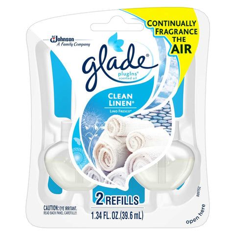 Glade Clean Linen PlugIns Scented Oil Refills 2 Pieces