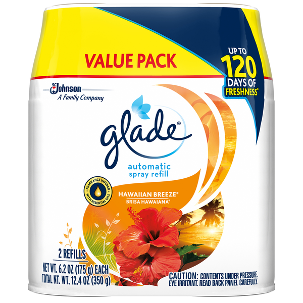 Glade Automatic Spray Refill Hawaiian Breeze 2 Pieces - 2 Pack