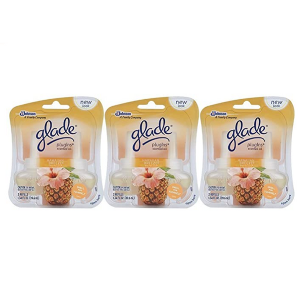 Glade Plugin Scented Oil Refill Hawaiian Breeze, Pack Of 3