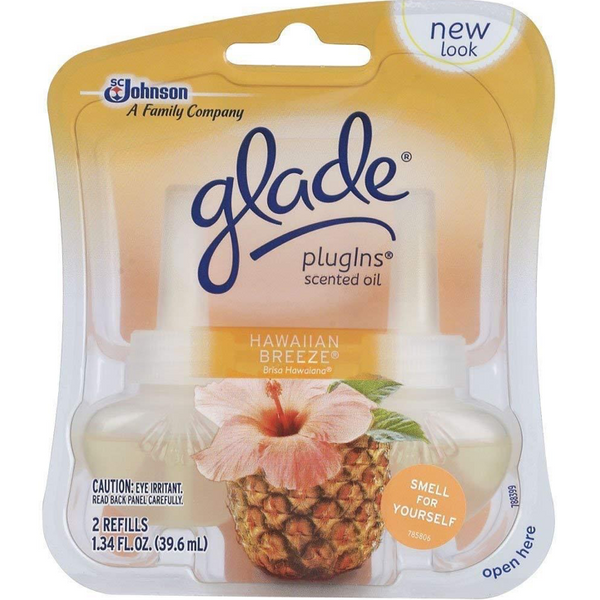Glade Plugins Scented Oil Hawaiian Breeze Refill, 2 Count, Pack of 10
