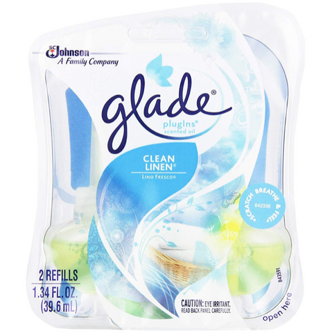 Glade Plug In Refill Twin Clean Linen, 2 count