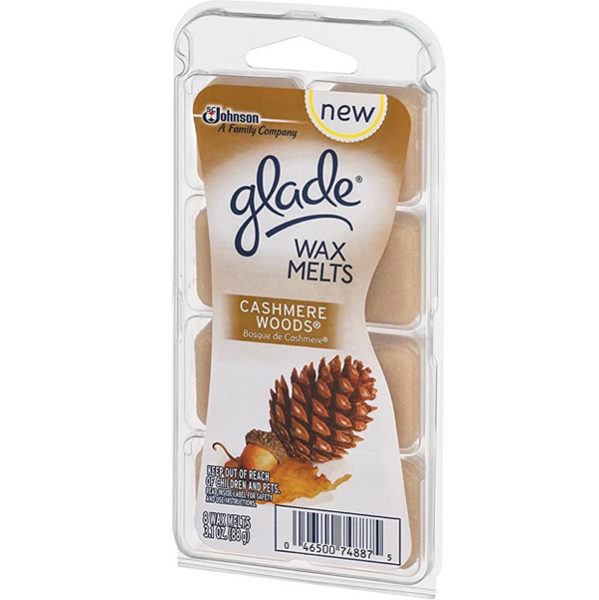 Glade Wax Melts Cashmere Woods, 8 ct, Pack of 3