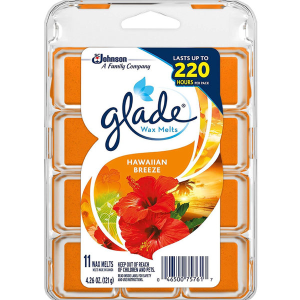 Glade Wax Melts Air Freshener Refill, Hawaiian Breeze, 4.26 Oz, 11 count (One Pack)