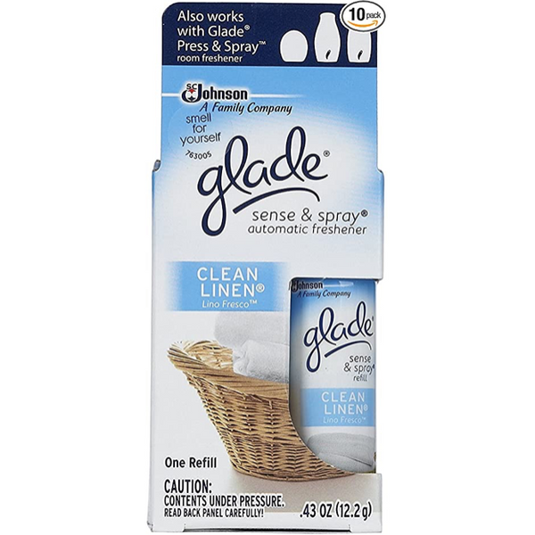 Glade Sense & Spray Automatic Freshener Refill, Clean Linen, Pack of 10