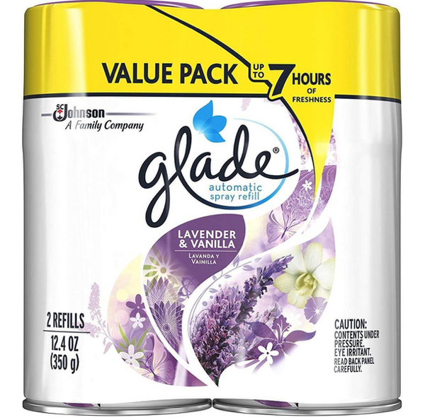Glade Automatic Spray Refill Lavender & Vanilla, 6.2 oz, 3 Pack, 6 Counts