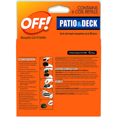 OFF! Patio & Deck Mosquito Coil Refills - 2 Pack