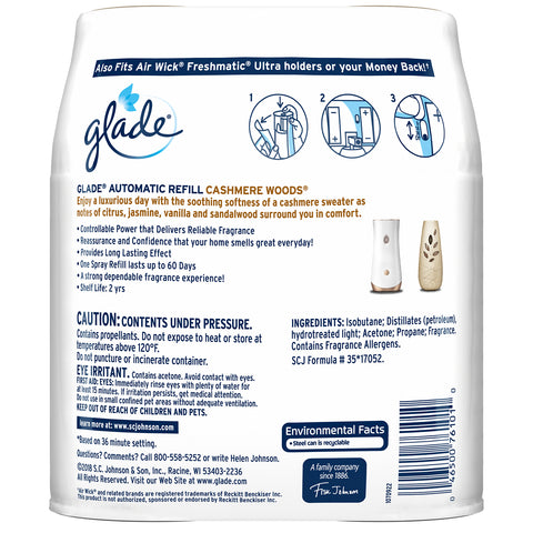 Glade Automatic Spray Refill Cashmere Woods 2 Pieces - 3 Pack