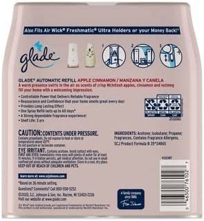 Glade Automatic Spray Refill 6.2 Oz, Apple Cinnamon, 2-Pack