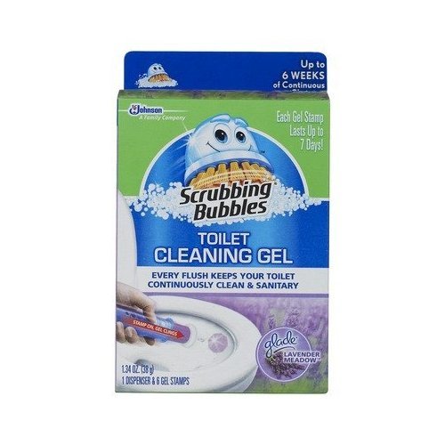 Scrubbing Bubbles Toilet Cleaning Gel 1 Dispenser 6 Gel Stamps Lavender Meadow
