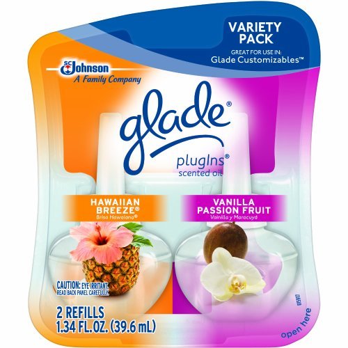 Glade PlugIns Scented Oil Air Freshener Refill, Hawaiian Breeze & Vanilla Passion Fruit, 1.34 oz, 2 ct