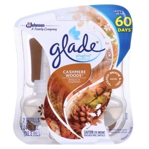 Glade Plug-Ins Scented Oil Refills Cashmere Woods, Pack of 12