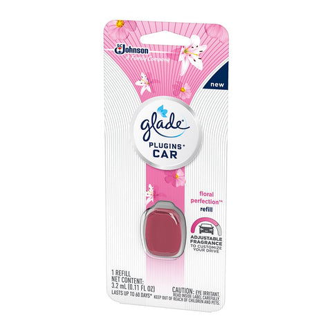 Glade Plugins Car Air Freshener Refill Floral Perfection, 0.11 Oz One Pack