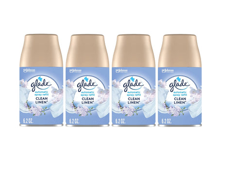 Glade Automatic Air Freshener Clean Linen, 6.2 Oz pack of 4