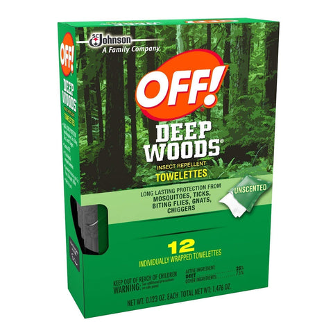 OFF! Deep Woods Insect Repellent Wipes, 12 Count 6- Pack