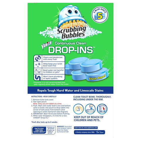 Scrubbing Bubbles Toilet Cleaner Drop Ins, 5 Count, 7.1 Ounce, (Pack of 3)