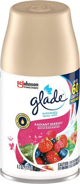Glade Automatic Spray Air Freshener Refill, Radiant Berries, 6.2 oz, 4 pack