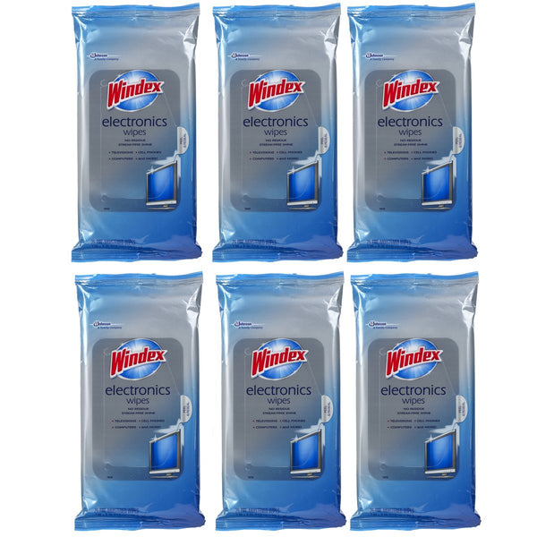 Windex Electronics Wipes, 25 Count, 6 Pack, Total 150 Wipes