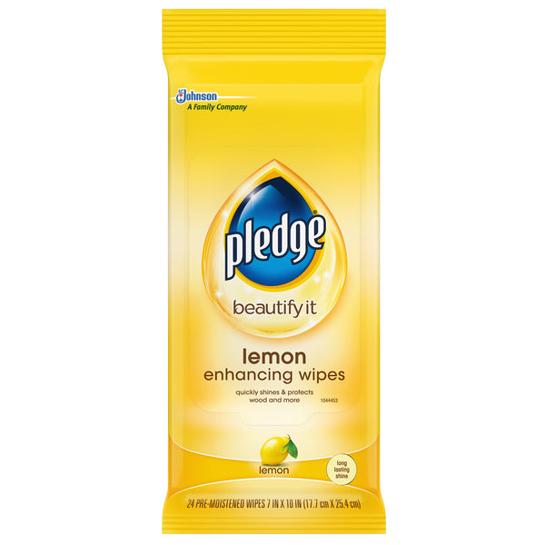 Pledge Lemon Enhancing Wipes 24 Pieces - 4 Pack