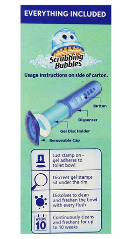 Scrubbing Bubbles Toilet Cleaning Gel Glade Rainshower Scent 1 Dispenser and 6 Gel Stamps - 3 Pack