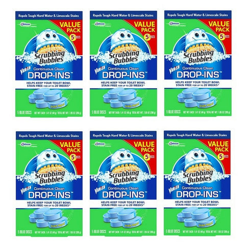 Scrubbing Bubbles Toilet Cleaner Drop Ins, 5 Count, 7.1 Ounce, (Pack of 6)