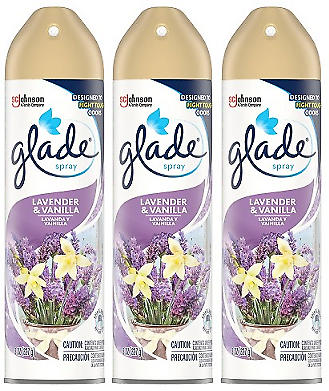 Glade Air Freshener Spray, Lavender and Vanilla ,8 Oz 3-Pack